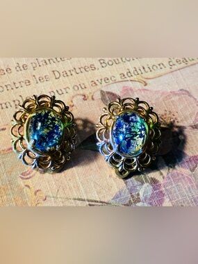 Vintage Dragons Breath Clip On Earrings